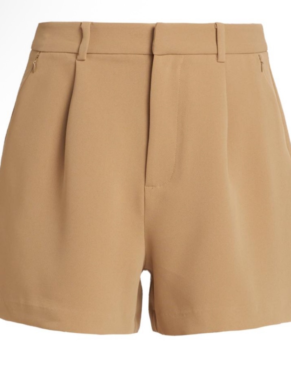 Good American High-Waist Tailored Shorts in Camel Size 0